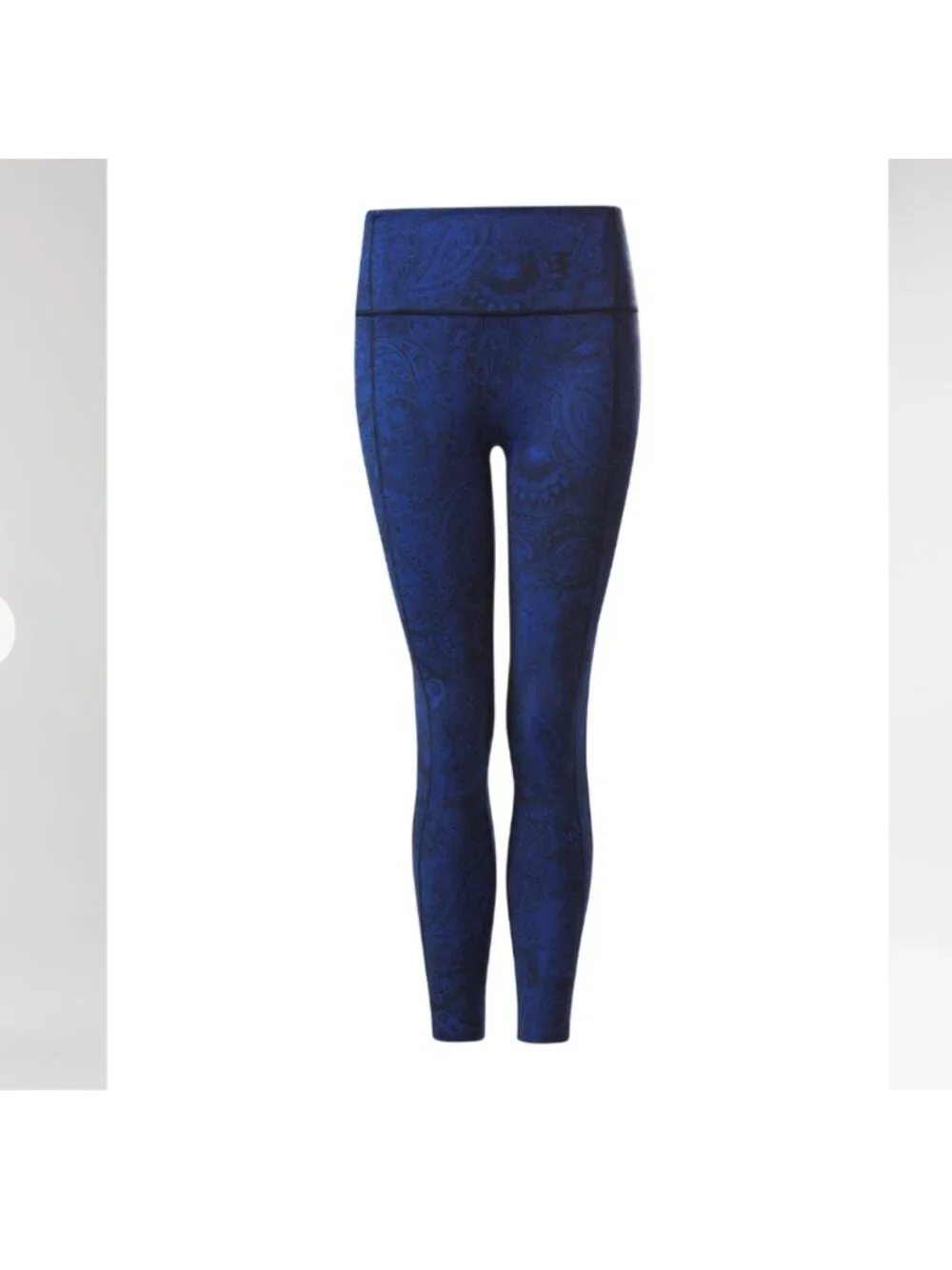 Lululemon Like Nothing 7/8 Tight Antique Paisley Sapphire Blue Black
